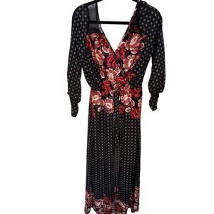 Chelsea & Violet Black Floral Romper Size XS